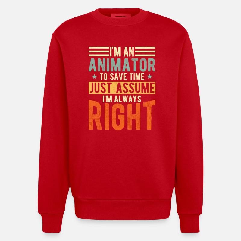 Animateur - Sweat bio épais oversize fabriqué en UE - rouge