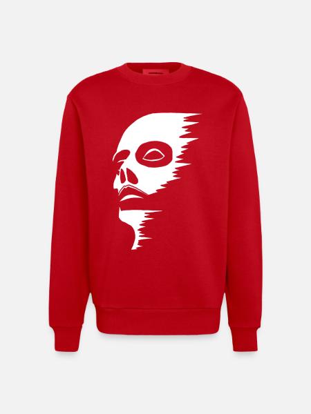 Visage fantomatique - Sweat bio épais oversize fabriqué en UE - rouge
