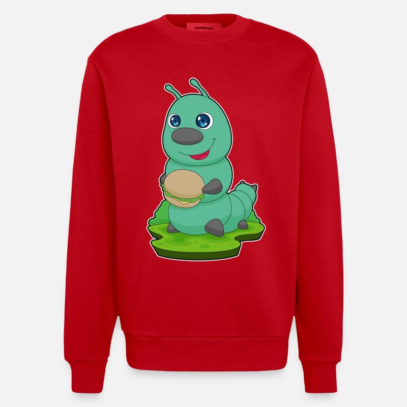 Raupe Burger - Heavyweight Oversized Organic Crew Neck Made in EU - Rot