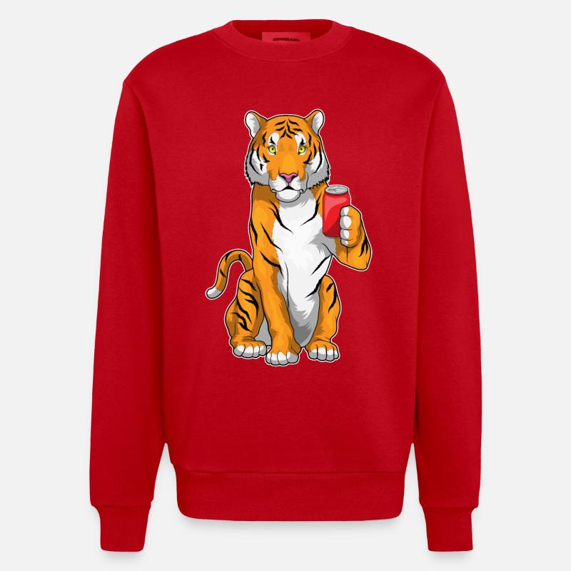 Limonade Tiger - Sweat bio épais oversize fabriqué en UE - rouge