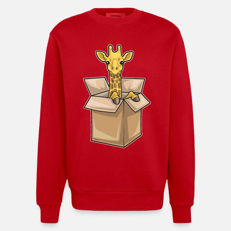 Giraffe Box - Heavyweight Oversized Organic Crew Neck Made in EU - Rot