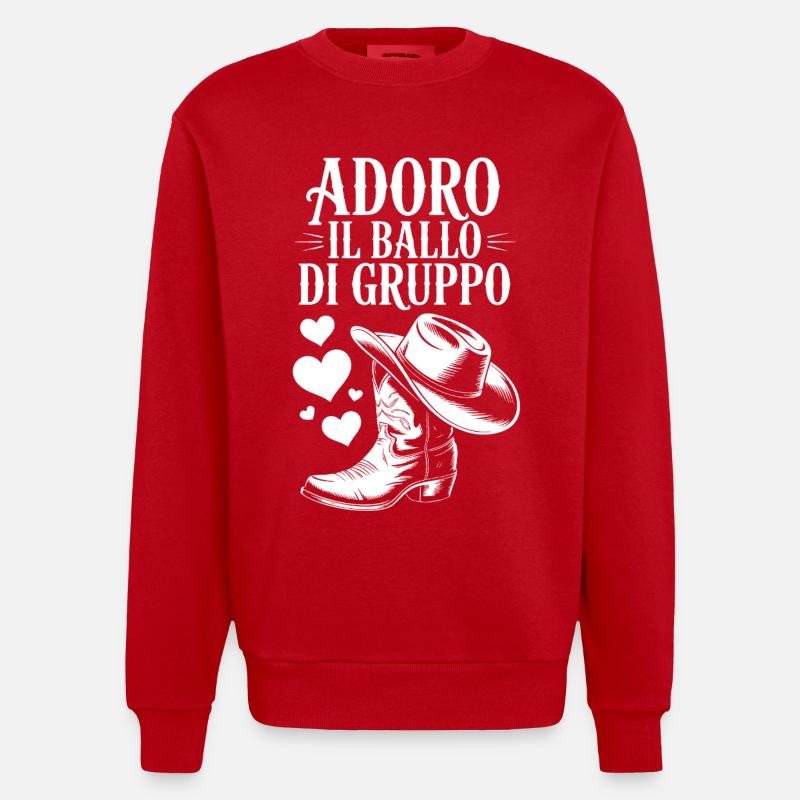 J’adore danser en groupe - Sweat bio épais oversize fabriqué en UE - rouge