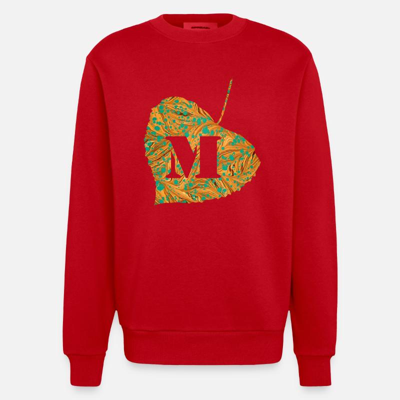 blatt e 95 m - Heavyweight Oversized Organic Crew Neck Made in EU - Rot