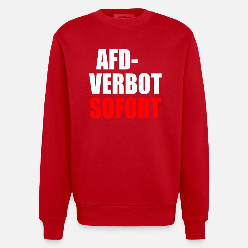 Afd verbot sofort - Heavyweight Oversized Organic Crew Neck Made in EU - Rot