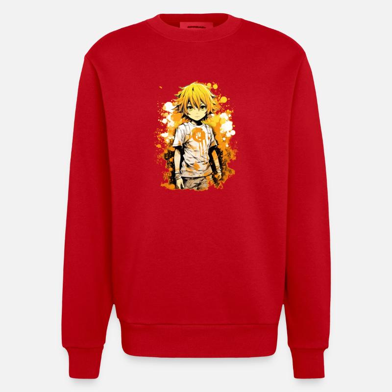 Garçon d’anime - Sweat bio épais oversize fabriqué en UE - rouge