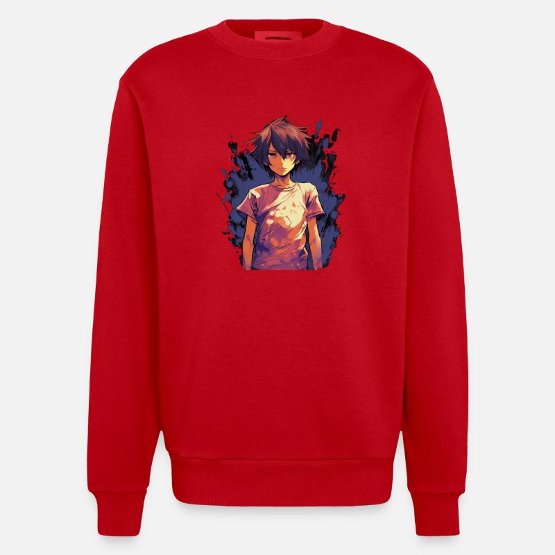 Garçon d’anime - Sweat bio épais oversize fabriqué en UE - rouge