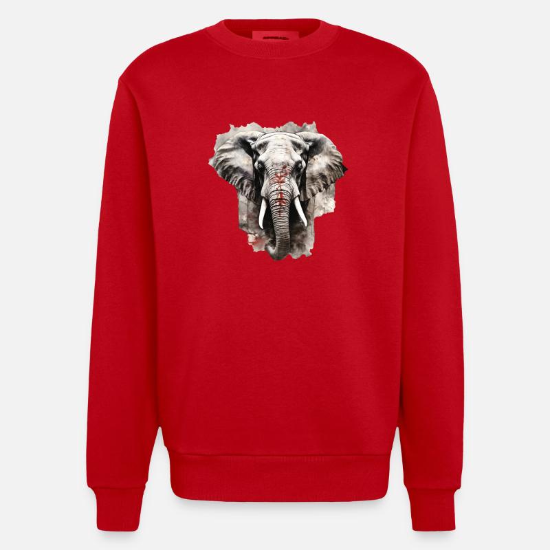Elephant - Heavyweight Oversized Organic Crew Neck Made in EU - red