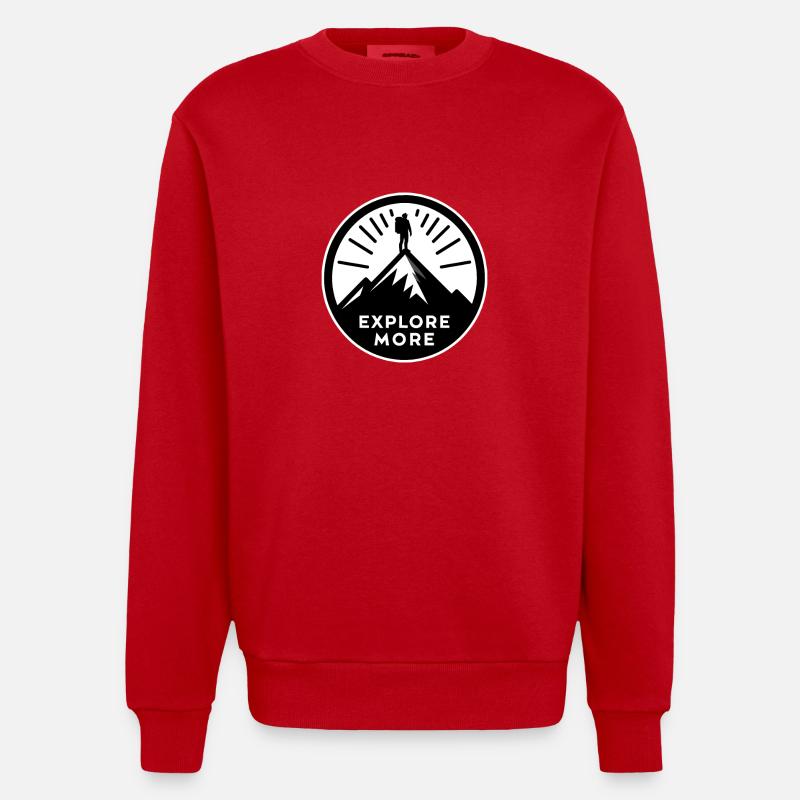 Explore more - Wanderer - Heavyweight Oversized Organic Crew Neck Made in EU - Rot
