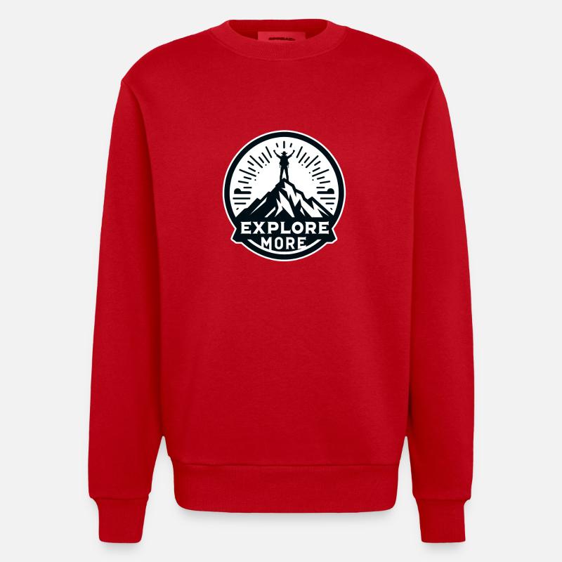 Explore more - Wanderer - Heavyweight Oversized Organic Crew Neck Made in EU - Rot