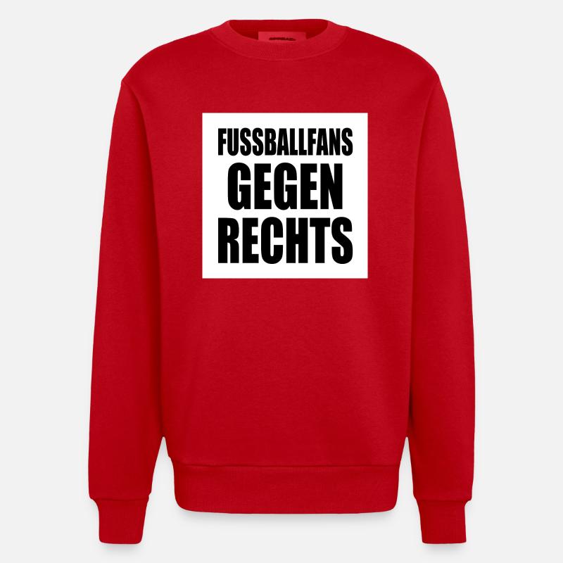 fussballfans gegen rechts - Heavyweight Oversized Organic Crew Neck Made in EU - Rot