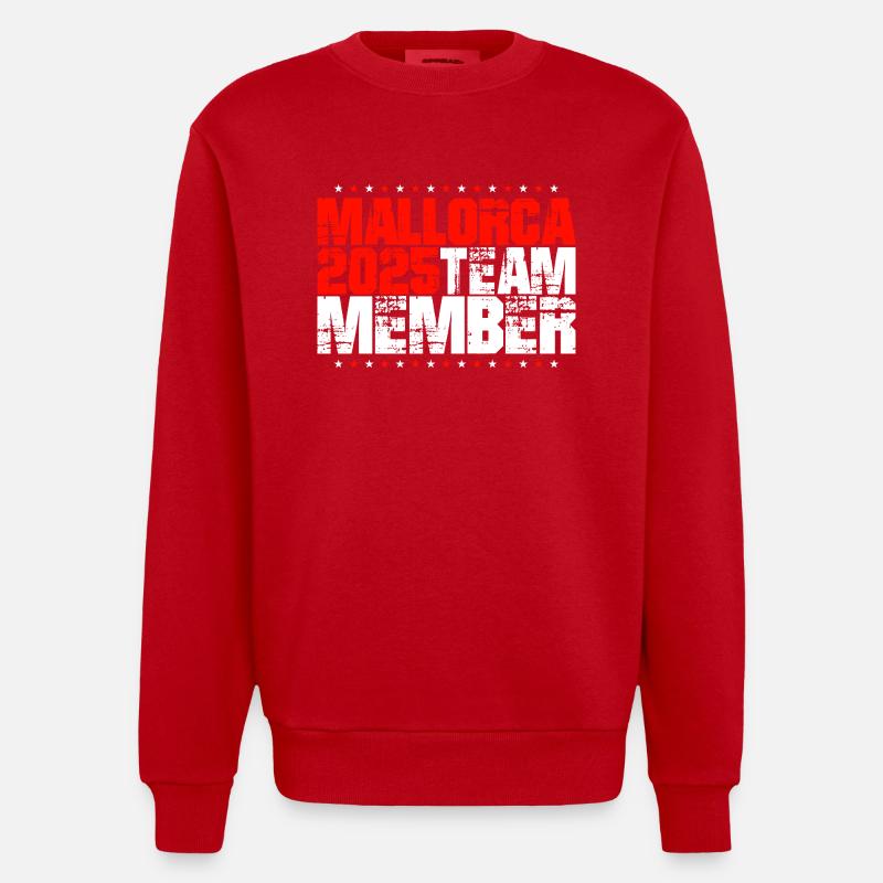 Majorque 2025 Équipe - Sweat bio épais oversize fabriqué en UE - rouge