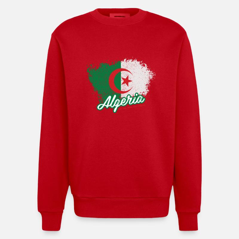 One, two, three, viva l'Algérie - Sweat bio épais oversize fabriqué en UE - rouge