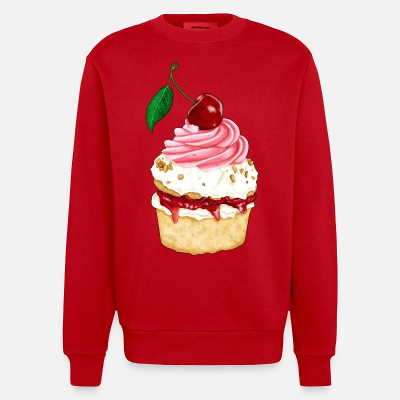 Schwarzwälder Kirschtörtchen - Heavyweight Oversized Organic Crew Neck Made in EU - Rot