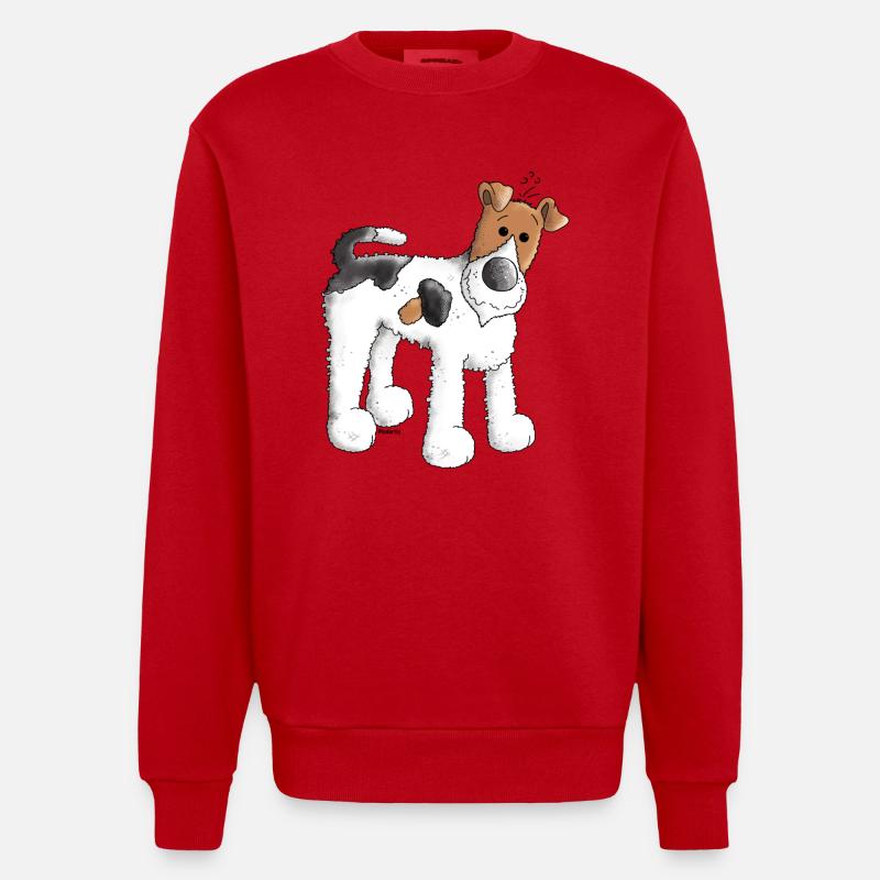 Foxterrier - Fox Terrier - Hund - Heavyweight Oversized Organic Crew Neck Made in EU - Rot