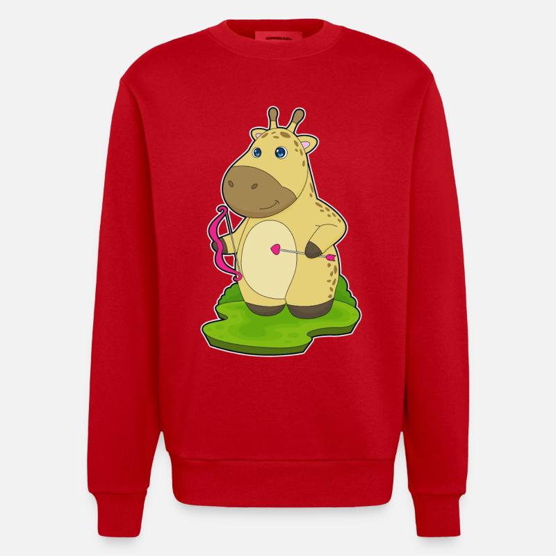 Arc d’archer girafe - Sweat bio épais oversize fabriqué en UE - rouge