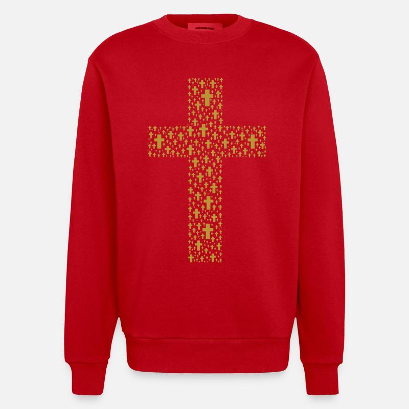 Croix des Croix - Sweat bio épais oversize fabriqué en UE - rouge