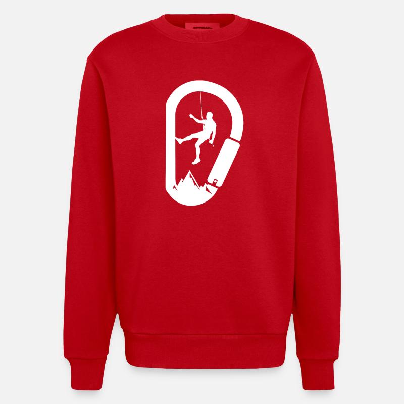 Karabiner Kletterer - Heavyweight Oversized Organic Crew Neck Made in EU - Rot