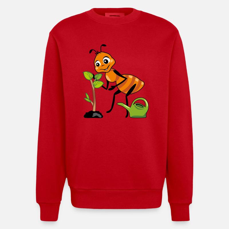Lustiger Ameisengärtner - Heavyweight Oversized Organic Crew Neck Made in EU - Rot