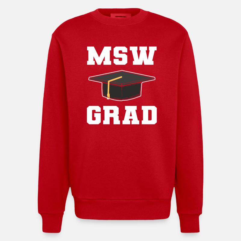 Master Studium Abschlussfeier - Heavyweight Oversized Organic Crew Neck Made in EU - Rot