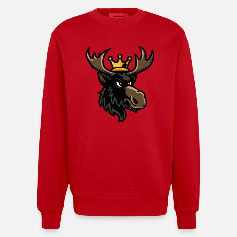 Elch Krone - Heavyweight Oversized Organic Crew Neck Made in EU - Rot