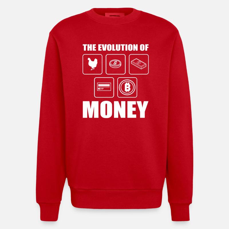 Évolution du bitcoin - Sweat bio épais oversize fabriqué en UE - rouge
