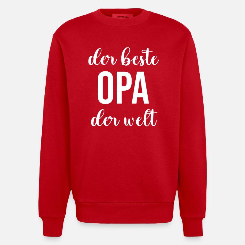 Bester Opa - Heavyweight Oversized Organic Crew Neck Made in EU - Rot