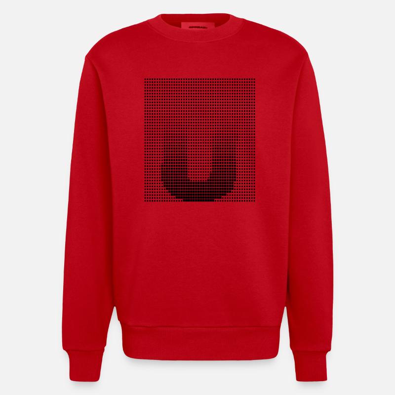 U, la lettre U - Sweat bio épais oversize fabriqué en UE - rouge