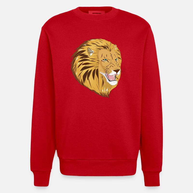 Lio der Löwe - Heavyweight Oversized Organic Crew Neck Made in EU - Rot