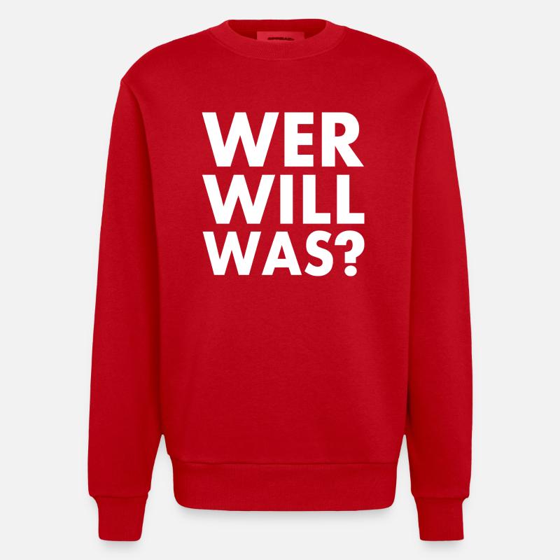 Wer will was - Heavyweight Oversized Organic Crew Neck Made in EU - Rot