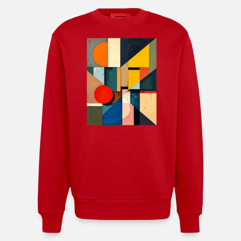 Kubismus - Heavyweight Oversized Organic Crew Neck Made in EU - Rot