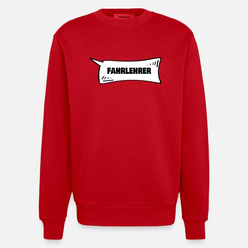 Speech bubble driving instructor - Heavyweight Oversized Organic Crew Neck Made in EU - red
