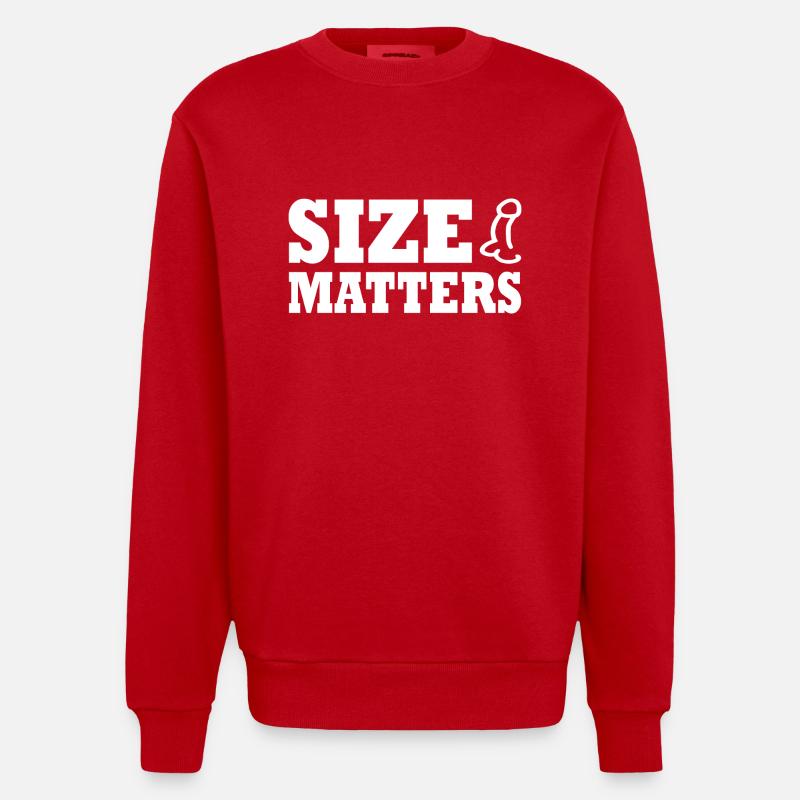 Penis size matters - Sweat bio épais oversize fabriqué en UE - rouge