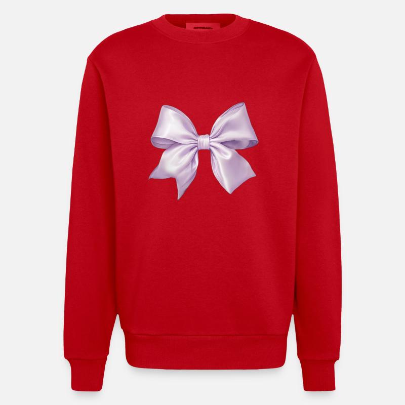 Schleife Glamour Seide Geschenk - Heavyweight Oversized Organic Crew Neck Made in EU - Rot