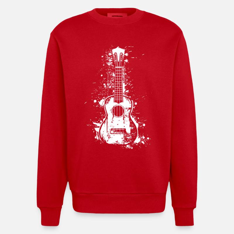 Ukulélé Graffiti - Sweat bio épais oversize fabriqué en UE - rouge
