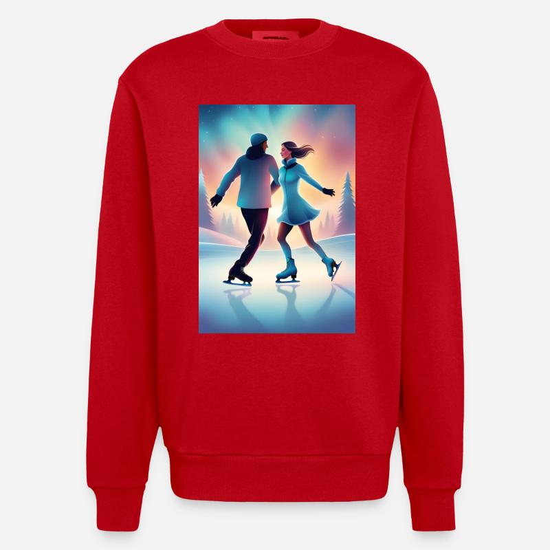 Süßes Eislaufpaar - Heavyweight Oversized Organic Crew Neck Made in EU - Rot