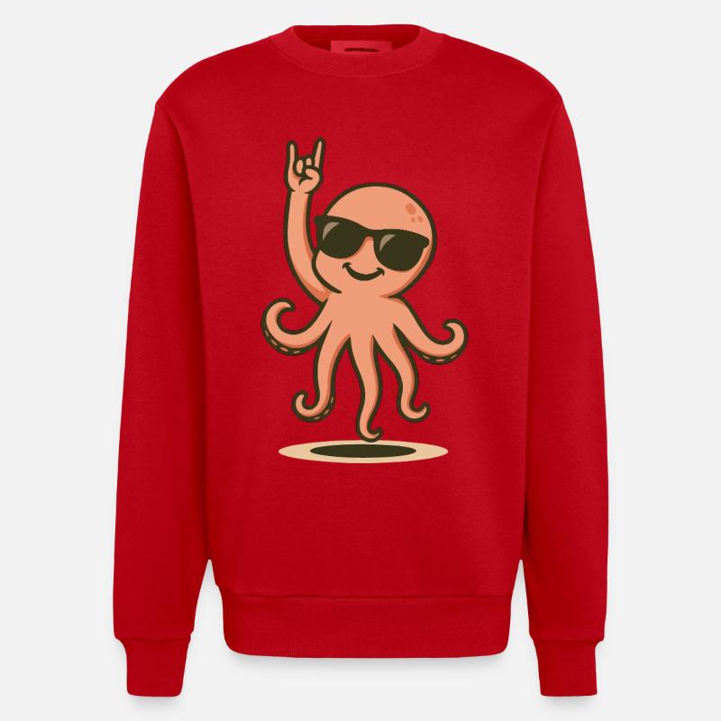 OctoRock Bébé - Sweat bio épais oversize fabriqué en UE - rouge