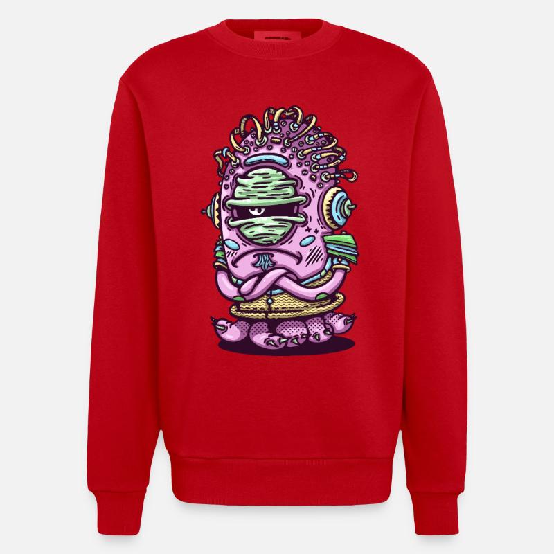 Créature extraterrestre rose de l’espace - Sweat bio épais oversize fabriqué en UE - rouge