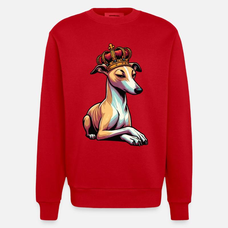 Whippet Greyhound Whippets Propriétaire de lévrier - Sweat bio épais oversize fabriqué en UE - rouge