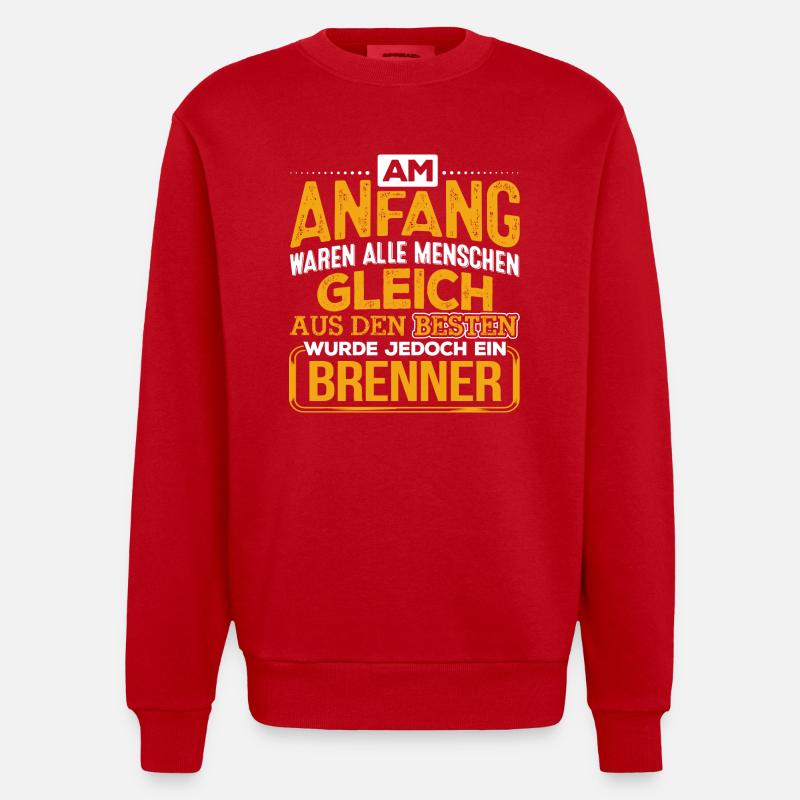 BRENNER - Der Beste - Heavyweight Oversized Organic Crew Neck Made in EU - Rot