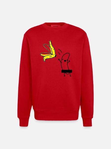 Striptease Banane - Heavyweight Oversized Organic Crew Neck Made in EU - Rot