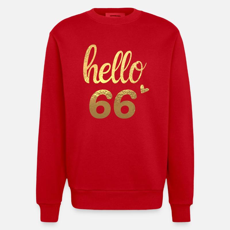 Hallo 66 gold - Heavyweight Oversized Organic Crew Neck Made in EU - Rot