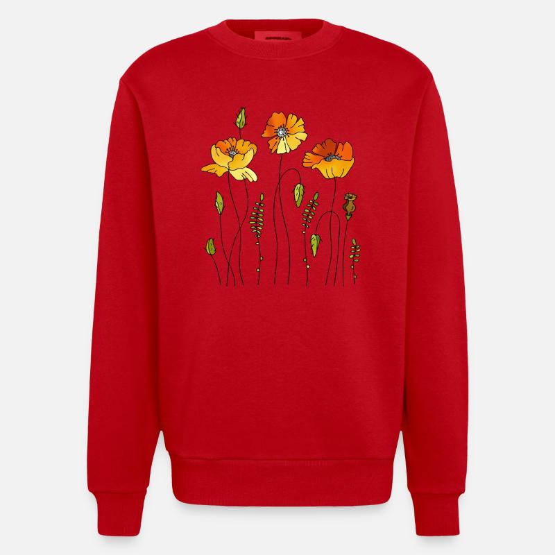 Fleur - Sweat bio épais oversize fabriqué en UE - rouge