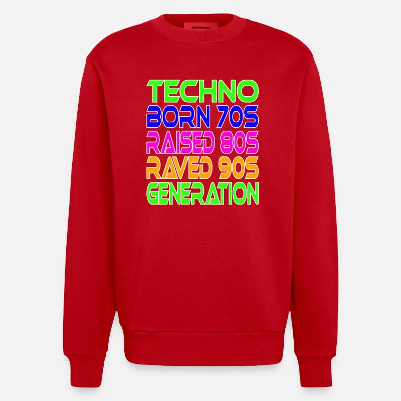 Génération Techno - Sweat bio épais oversize fabriqué en UE - rouge