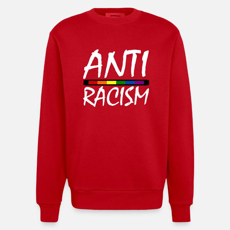RACISME - Sweat bio épais oversize fabriqué en UE - rouge