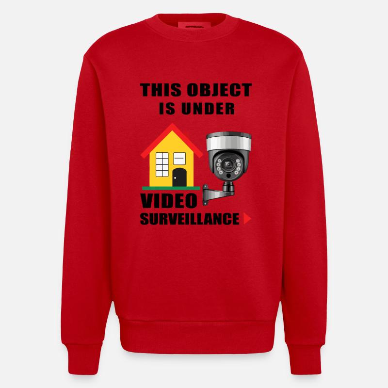 Surveillance d’objets - Sweat bio épais oversize fabriqué en UE - rouge