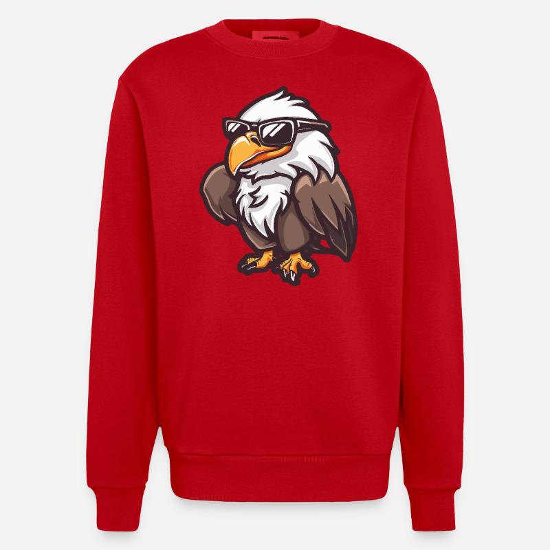 Adler Cool Comic - Heavyweight Oversized Organic Crew Neck Made in EU - Rot