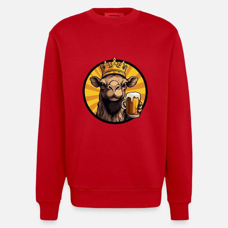 Kamel Bier - Heavyweight Oversized Organic Crew Neck Made in EU - Rot