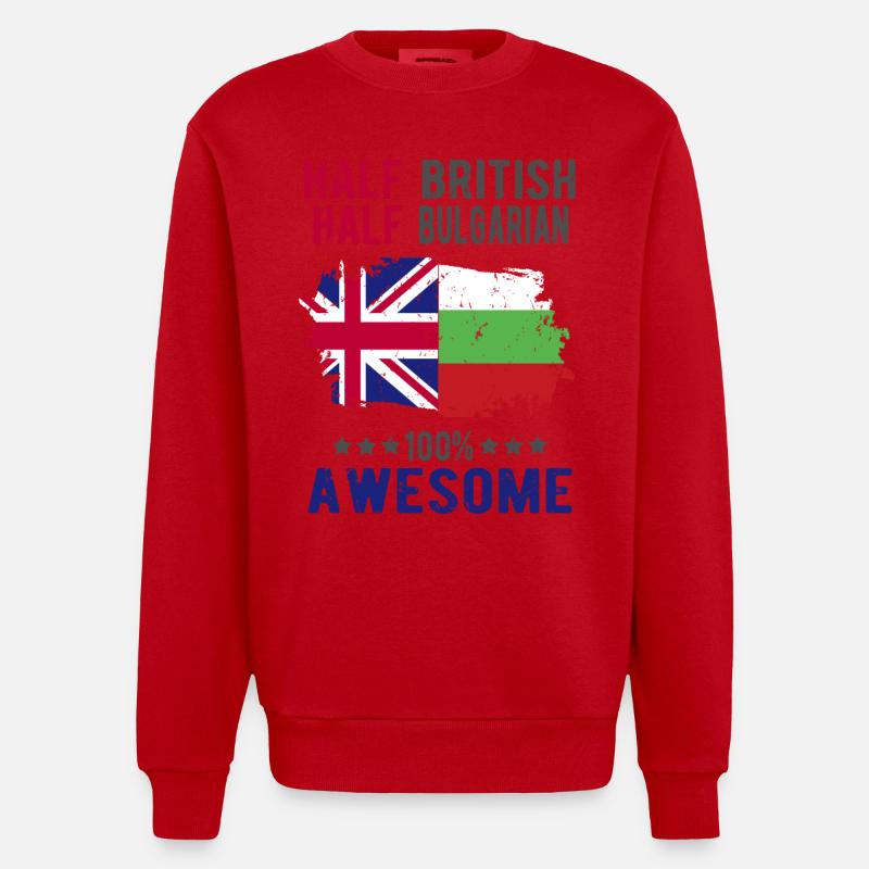 Moitié britannique moitié bulgare - Sweat bio épais oversize fabriqué en UE - rouge