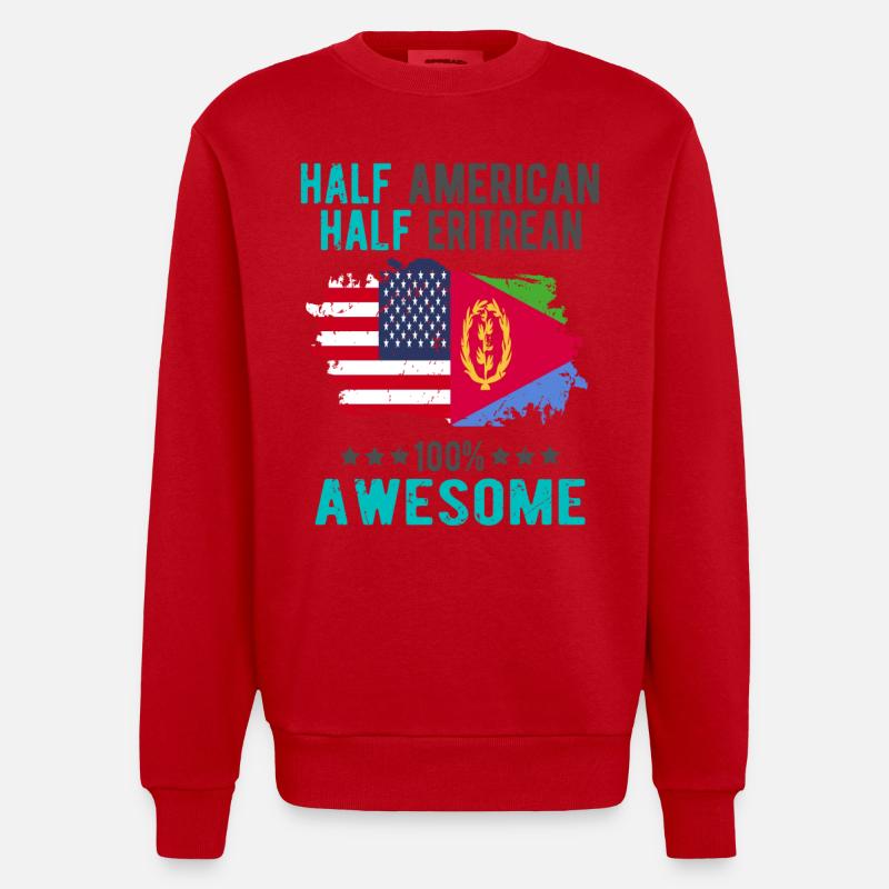 Moitié américain moitié érythréen - Sweat bio épais oversize fabriqué en UE - rouge