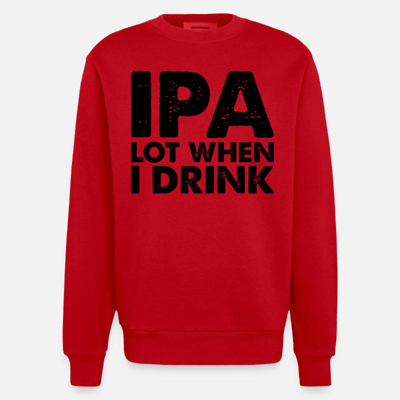 IPA Drink Beer Citation - Sweat bio épais oversize fabriqué en UE - rouge